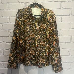 NWOT Paisley Print Button-Up Shirt size XXL